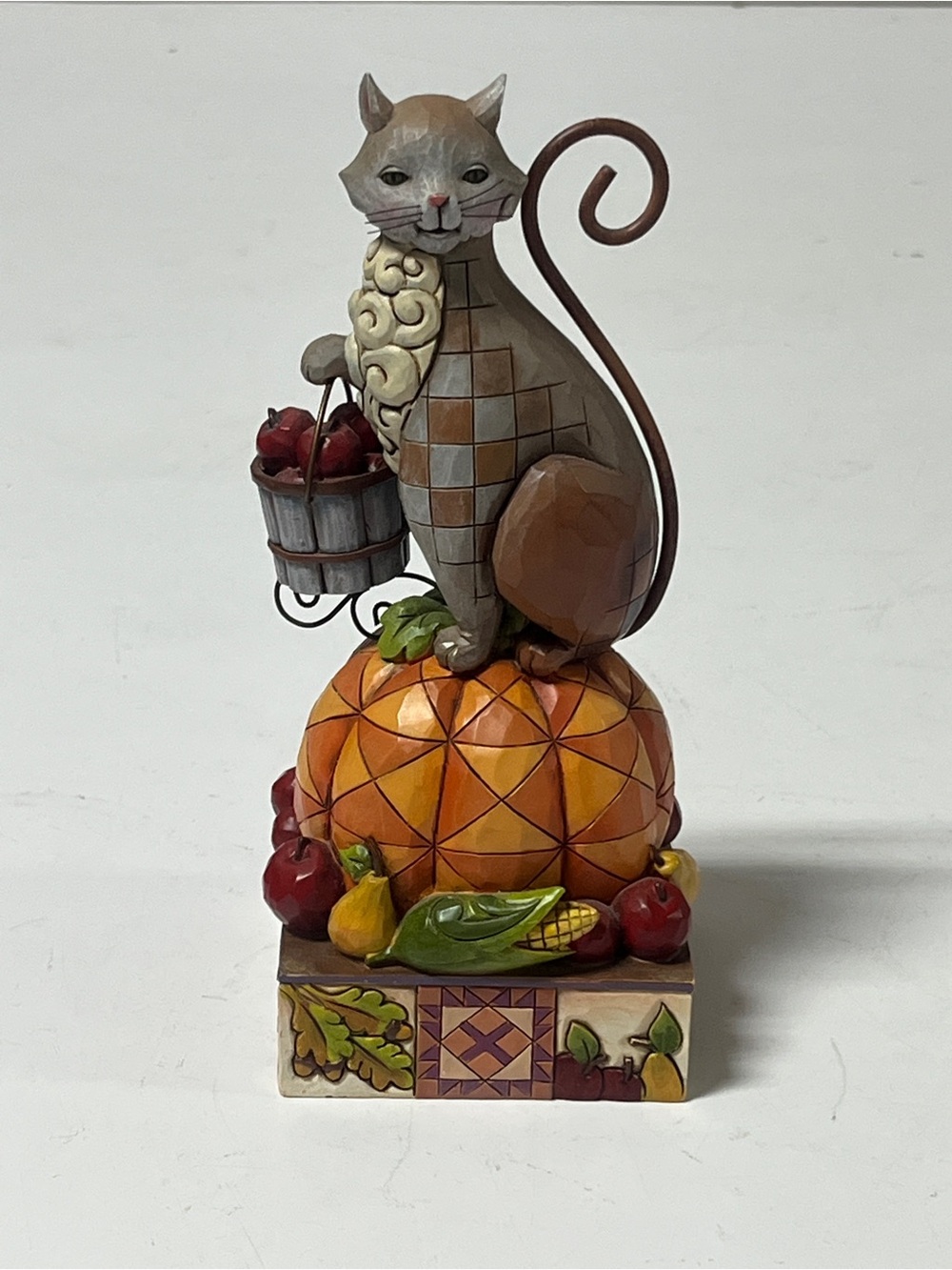 Jim Shore Autumn  Harvest Cat Decorative Figurine - Brown & Orange